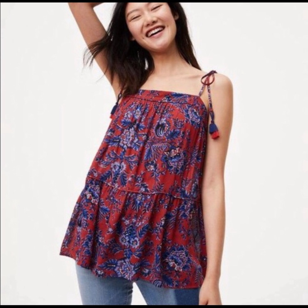 🦄 Loft Flower Top with Shoulder Ties